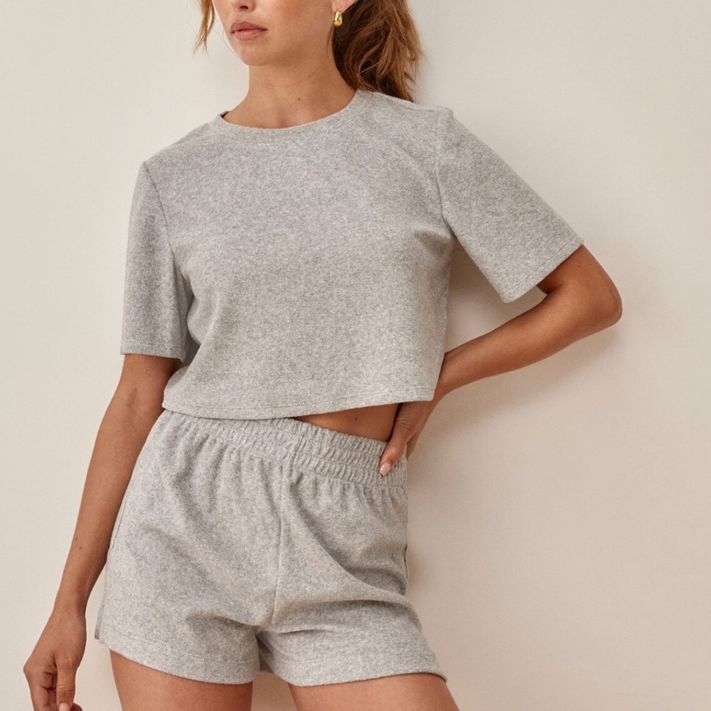 Reformation grey Miami Terry cloth t-shirt